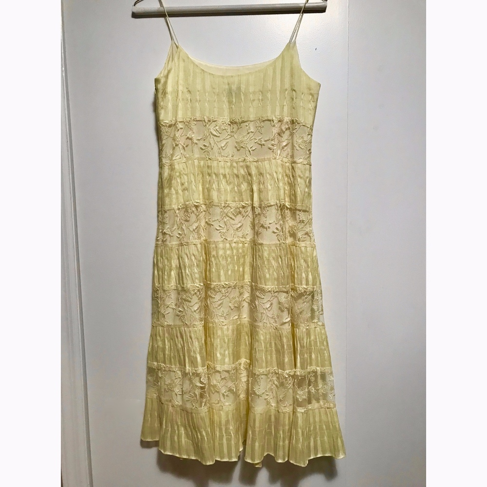 Ann Taylor Bright Yellow Chiffon Dress
